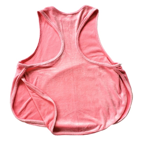 FREE PEOPLE NEON PINK TERRY CLOTH TANK - Picture 2 of 5